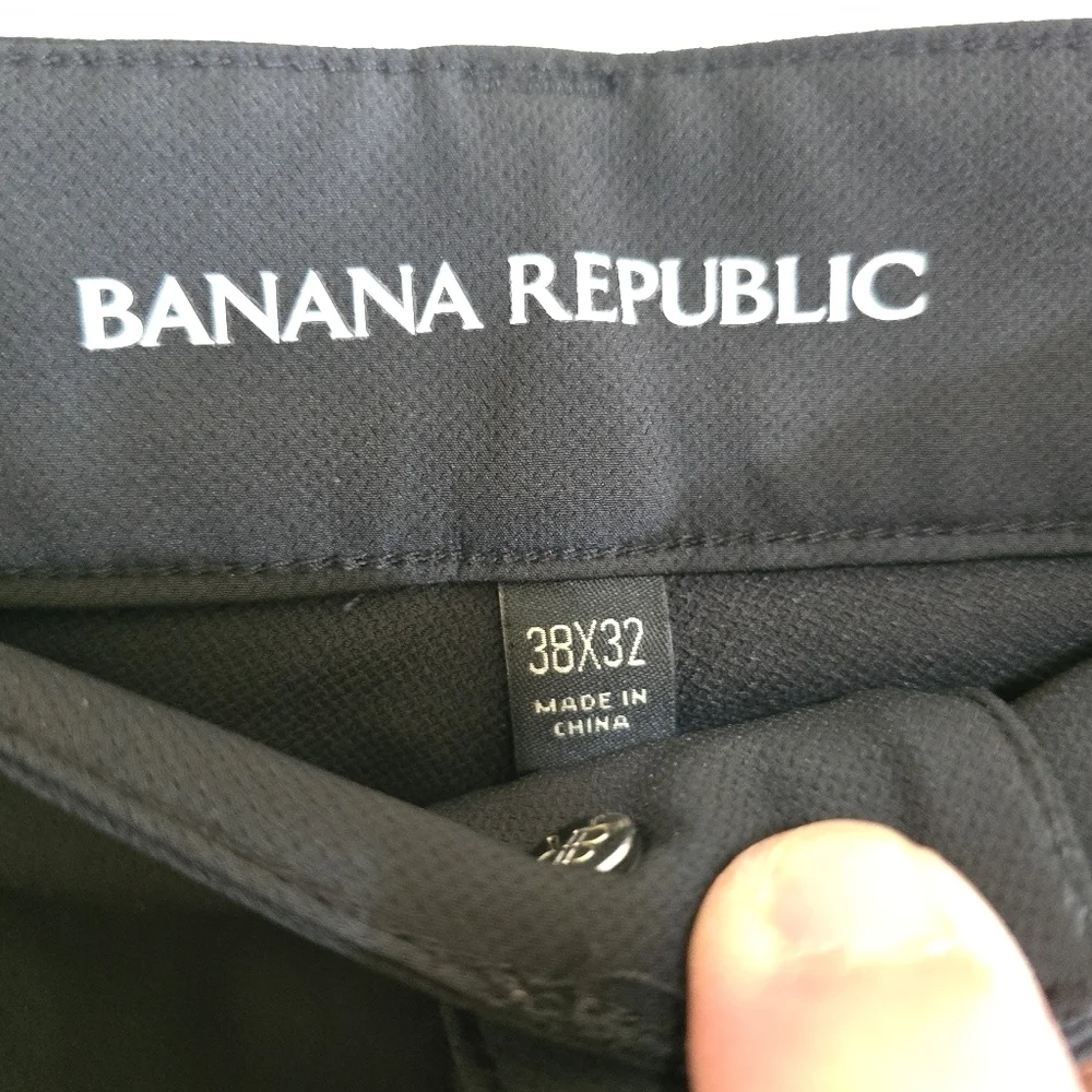 Banana Republic Men's Tech Hybrid Pants In Black 38x32 Straight Leg